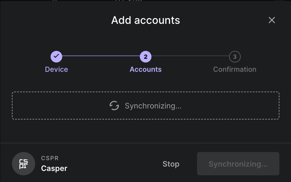 Synchronizing the account